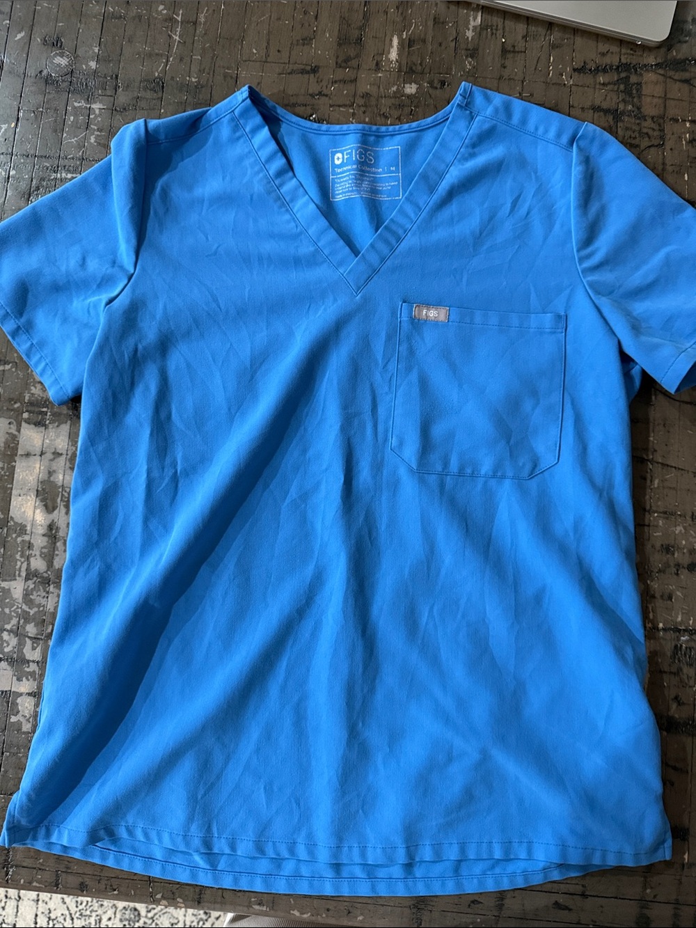 FIGS Catterina Scrub Top Capri Blue Women’s Size Medium